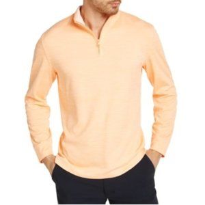 NWT Club Room Quarter-Zip Tech Sweatshirt Orange Size XL Lightweight $55 5E027